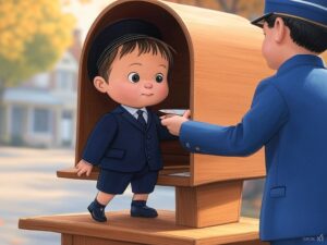 Child being mailed by the post office